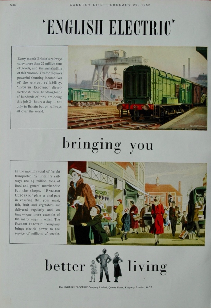 "English Electric" Trains.  1952.