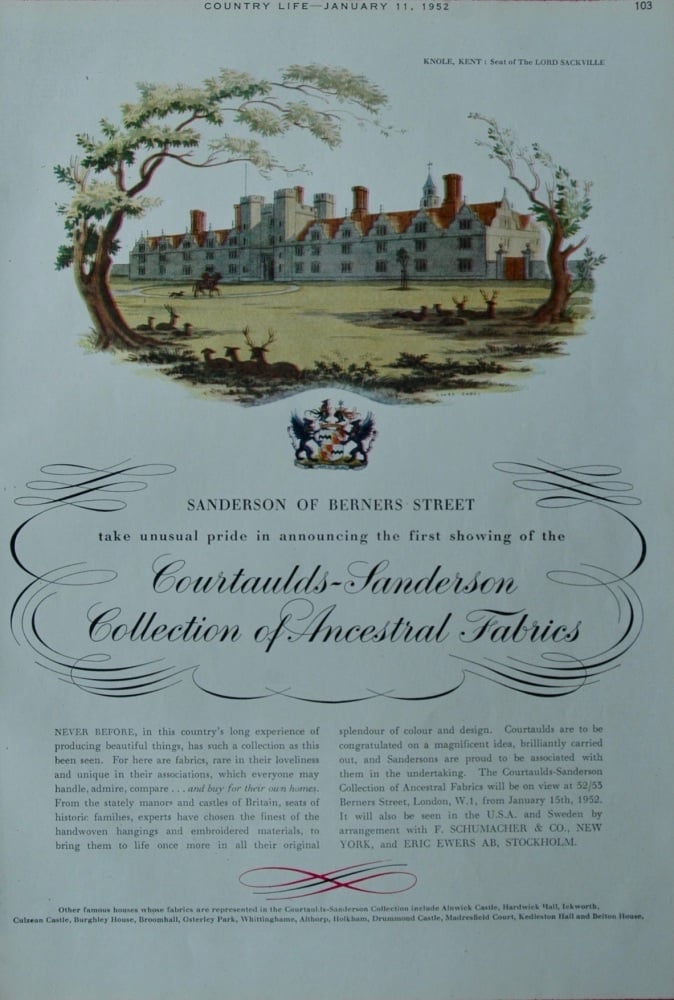 Advert for 'Sanderson of Berners Street'