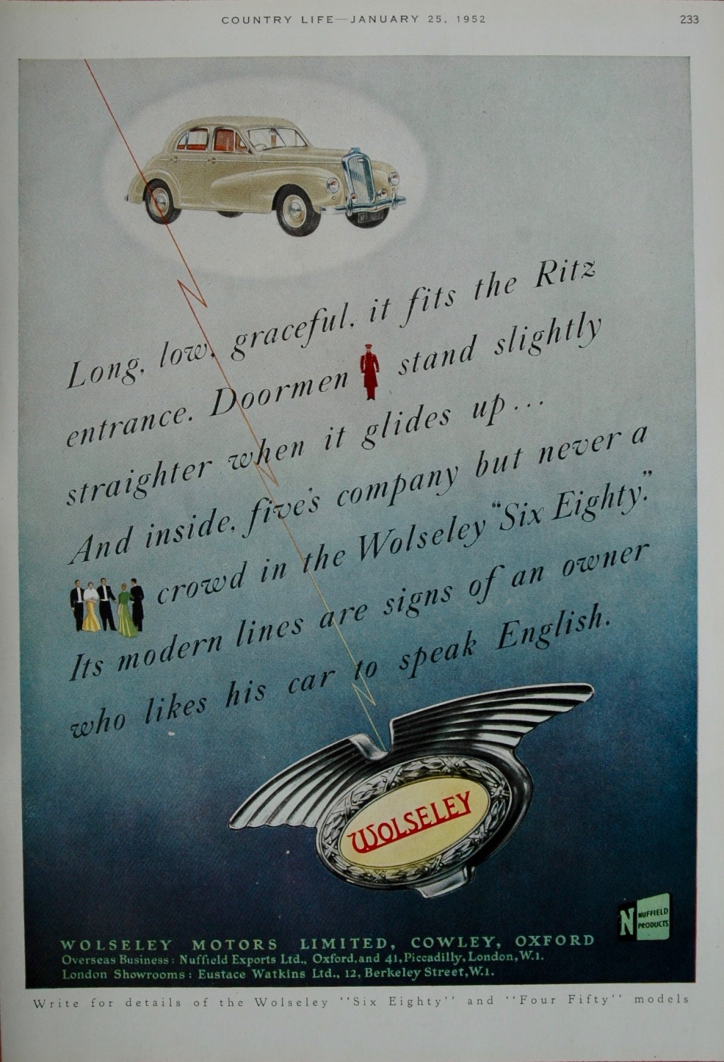 Advert for 'Wolseley'