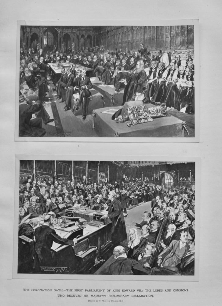 The Coronation Oath.- The First Parliament of King Edward VII., : The Lords and Commons who Received His Majesty's Preliminary Declaration.  1902.