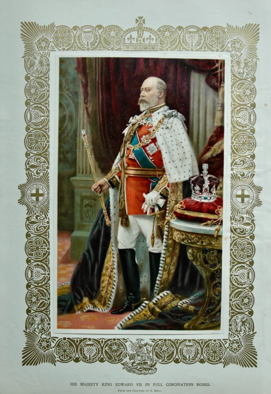 His Majesty King Edward VII. in Full Coronation Robes.  1902.