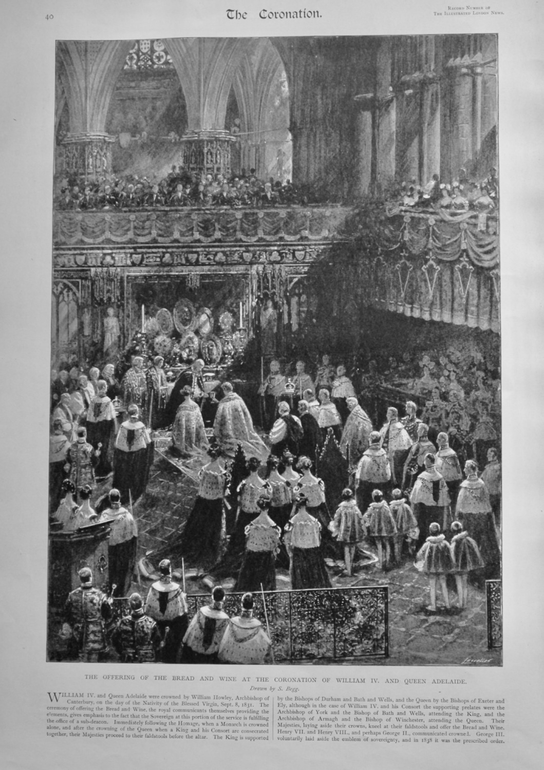 The Offering of the Bread and Wine at the Coronation of William IV. and Que