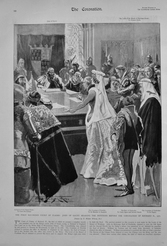 The First Recorded Court of Claims : John of Gaunt Hearing the Petitions before the Coronation of Richard II., 1377.  