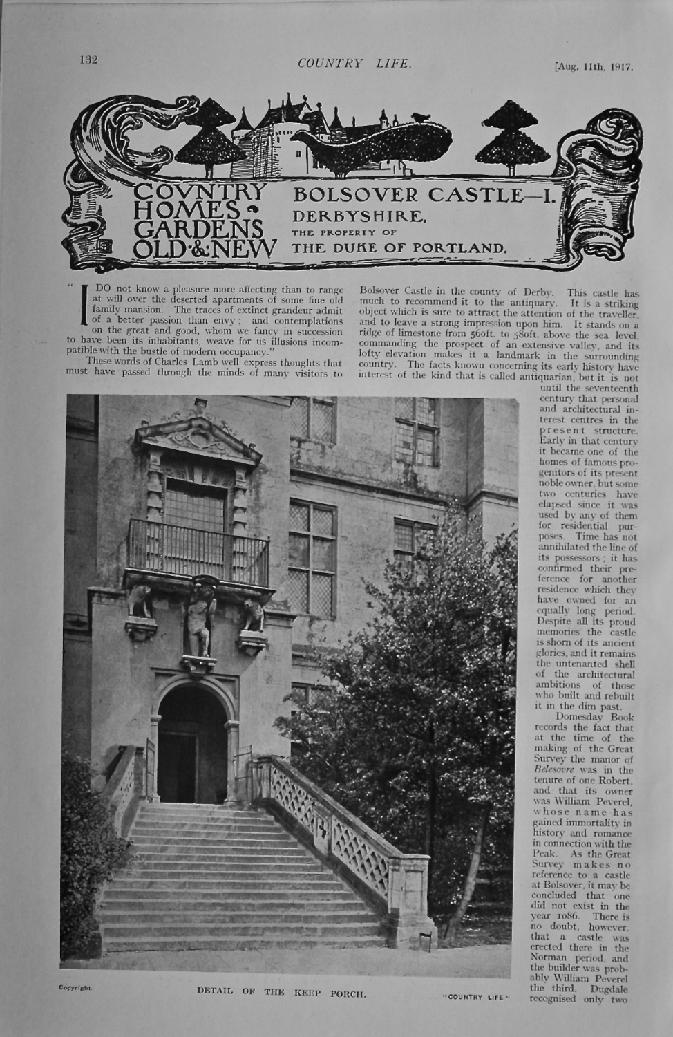 Country Life - Bolsover Castle 1917