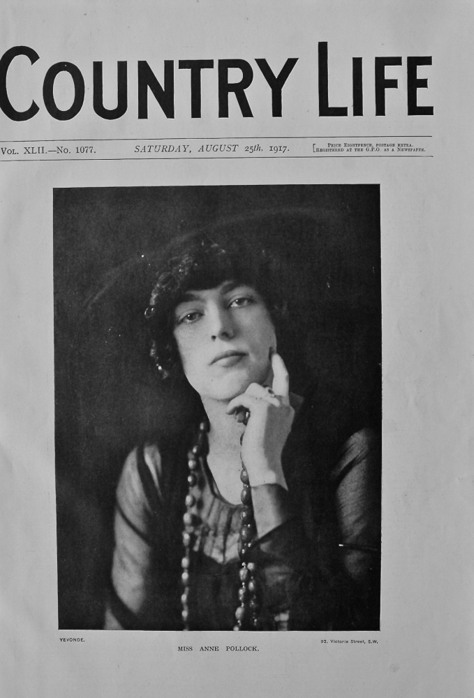 Miss Anne Pollock. (Front Page)  1917.