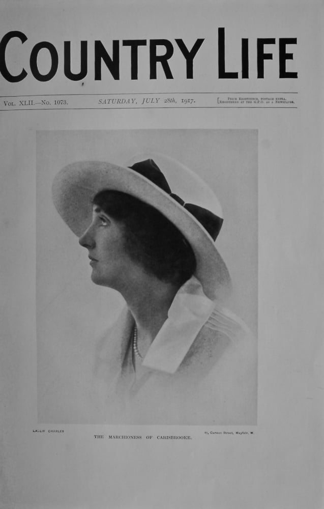 Marchioness of Carisbrooke.  (Front Page) 1917.