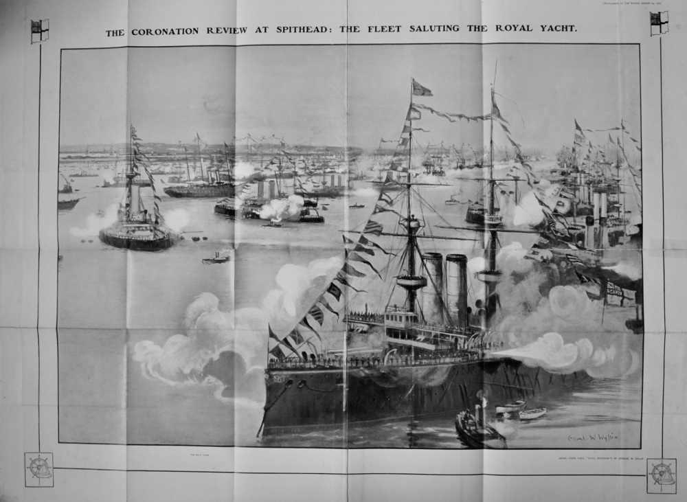 The Coronation Review at Spithead : The Fleet Saluting the Royal Yacht. 1902.