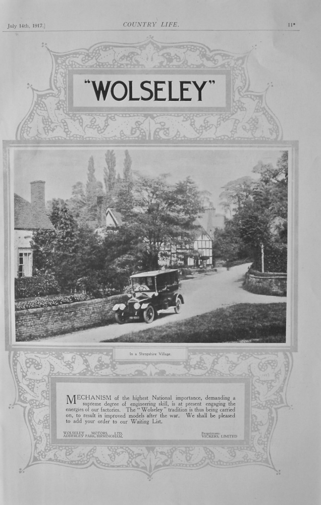 Wolseley Advert (Shropshire)