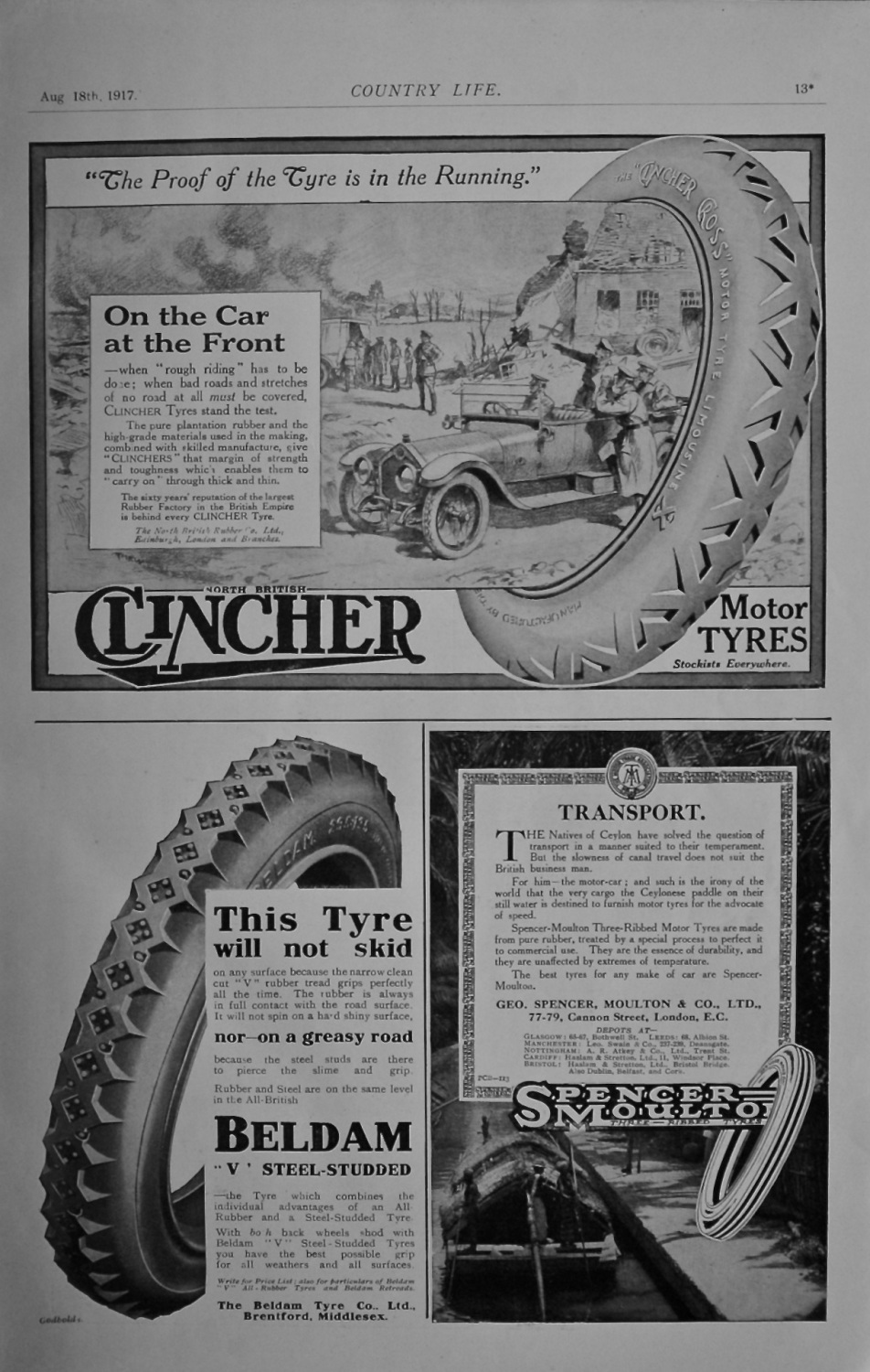 Clincher Tyres and 2 other adverts