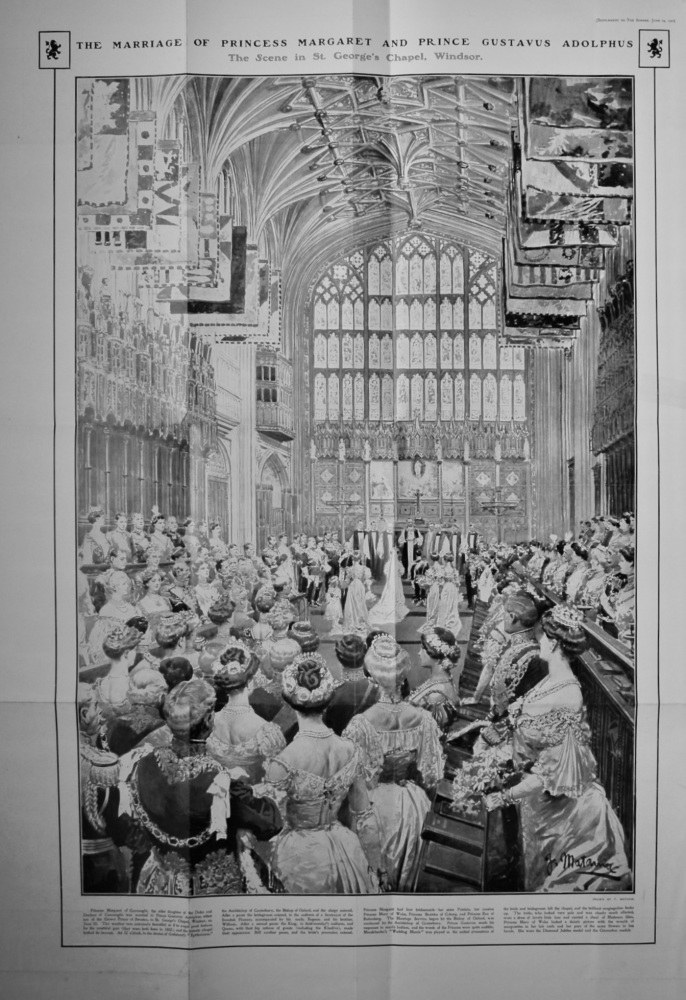 The Marriage of Princess Margaret and Prince Gustavus Adolphus : The Scene in St. George's Chapel, Windsor.