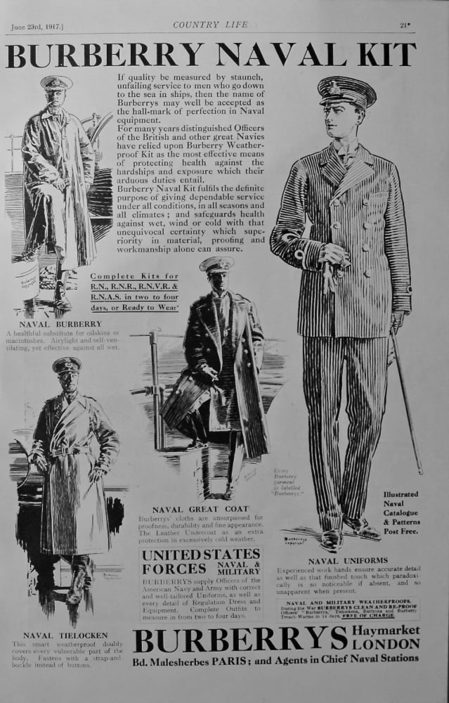 Burberry. Naval Kit.  1917.