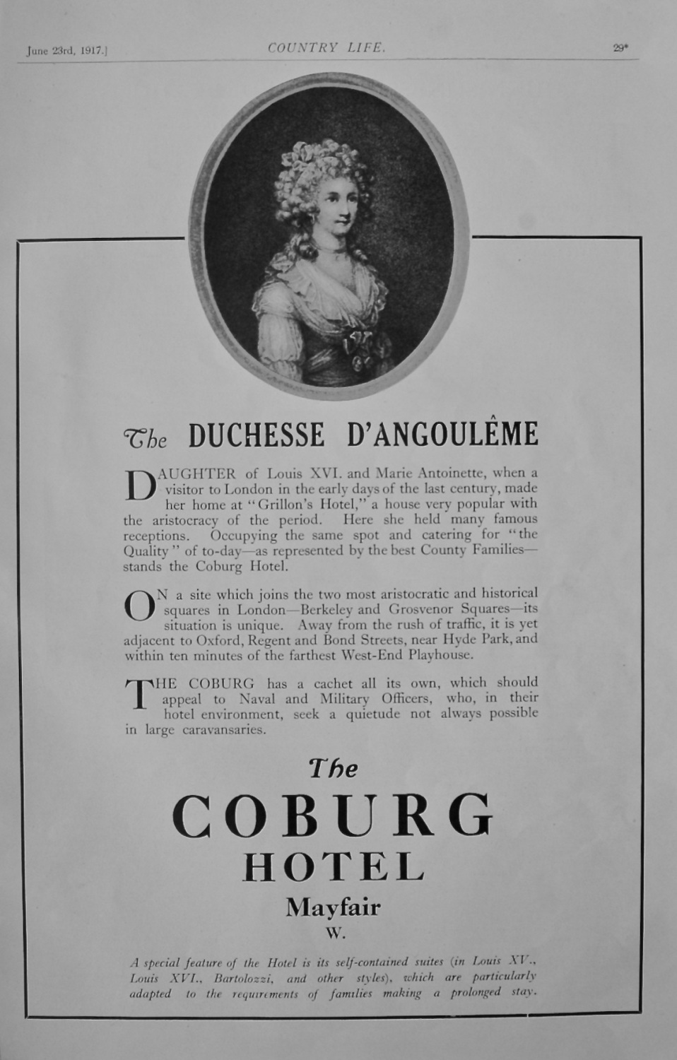 Coburg Hotel Advert