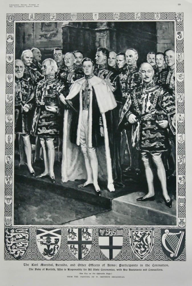 The Earl Marshal, heralds, and the Officers of Arms : Participants in the Coronation.  1937.