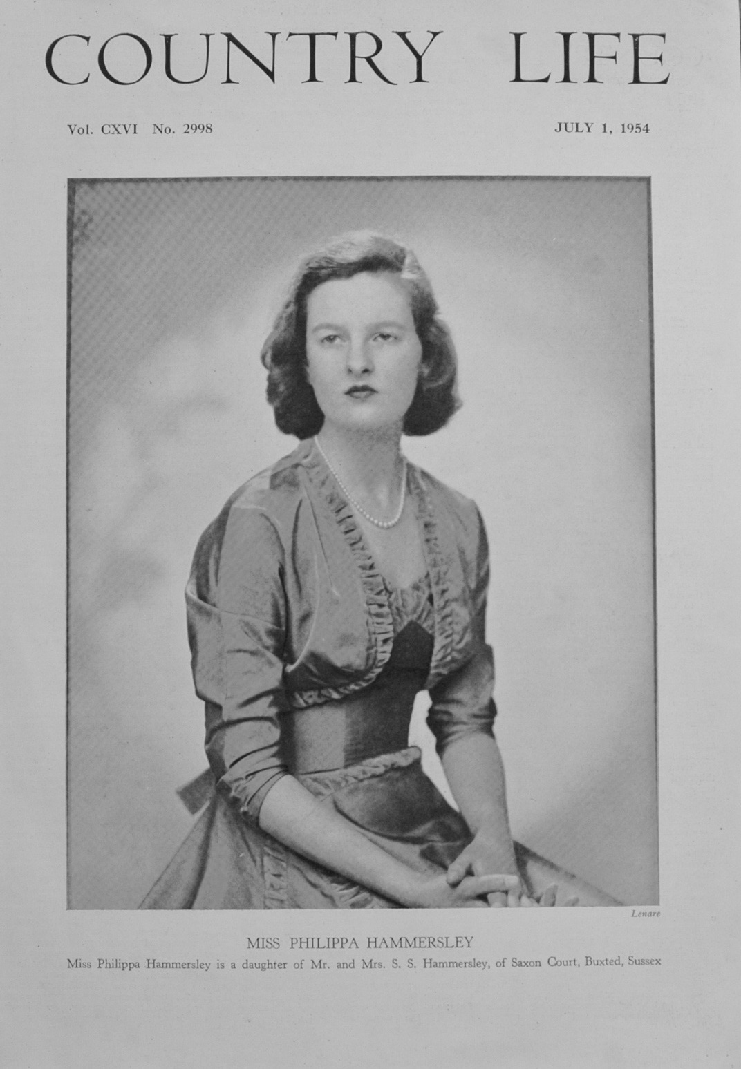 Miss Philippa Hammersley - 1954