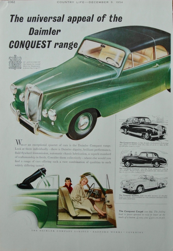 Daimler Advert - Colour 1954
