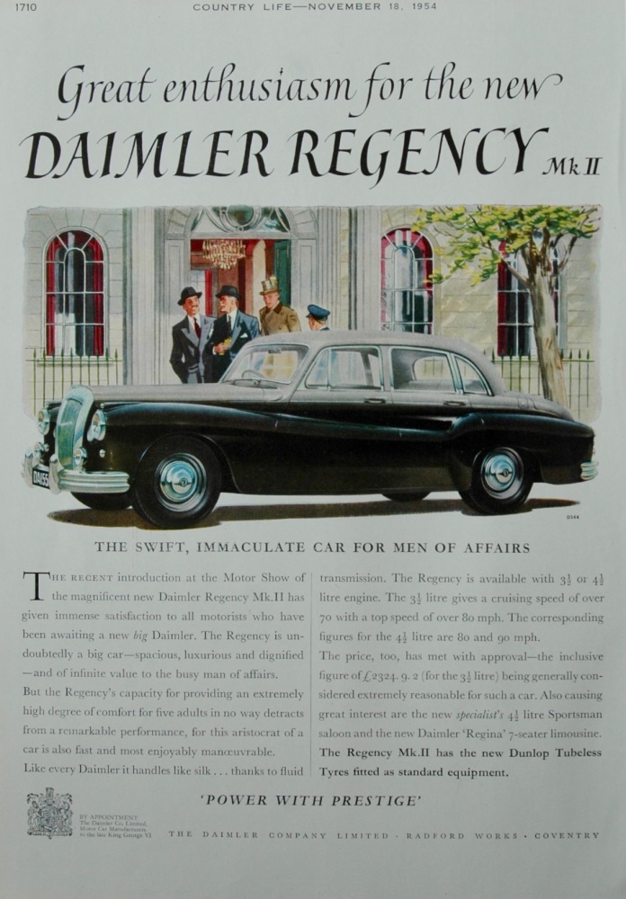 Daimler Regency Colour Advert