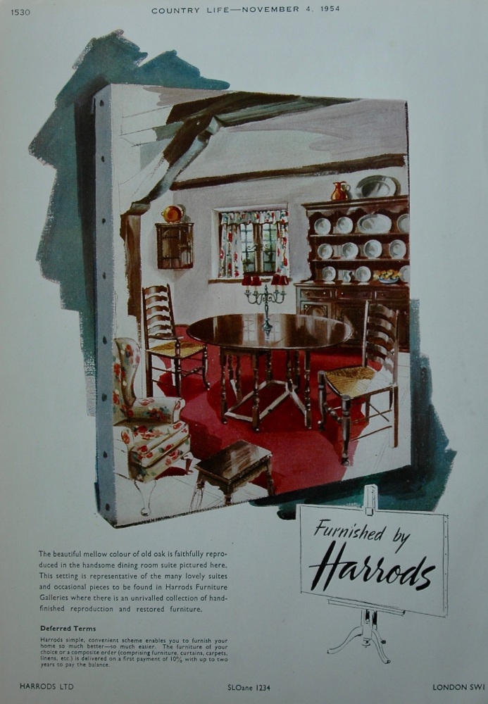 Harrods Dining Room Furniture Colour Advert