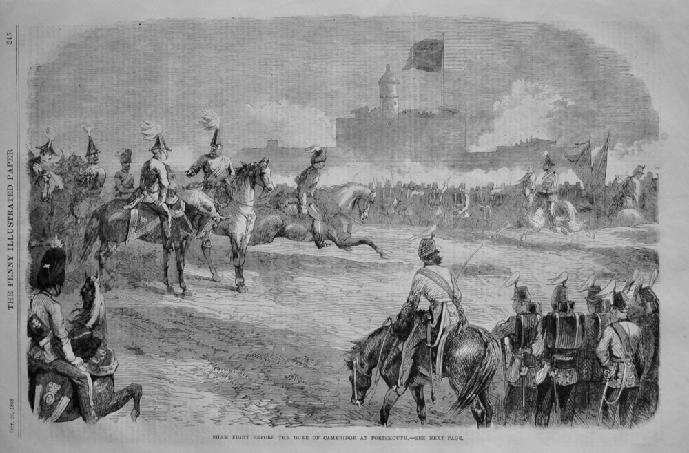 Sham Fight before the Duke of Cambridge at Portsmouth.  1866.