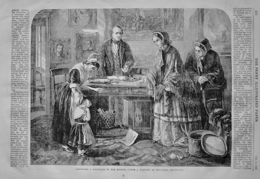 Returning a Foundling to Her mother.  1866.