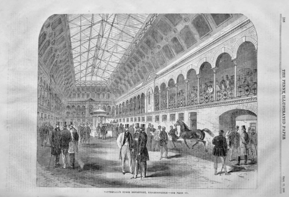Tattersall's Horse Repository, Knightsbridge.  1866.