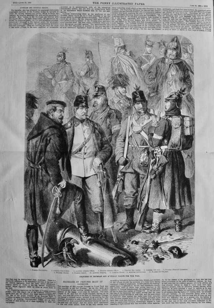 Austrian and Prussian Troops.  1866.