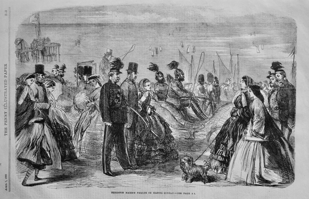 Brighton Marine Parade on Easter Sunday.  1866.