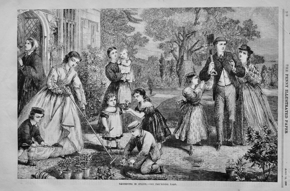 Gardening in Spring. 1866.