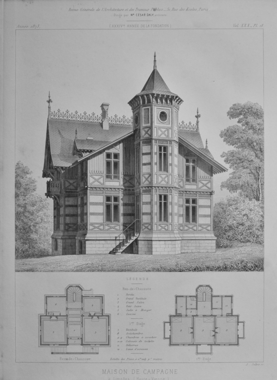 Maison De Campagne, a Limoges (Haute - Vienne).  1873.