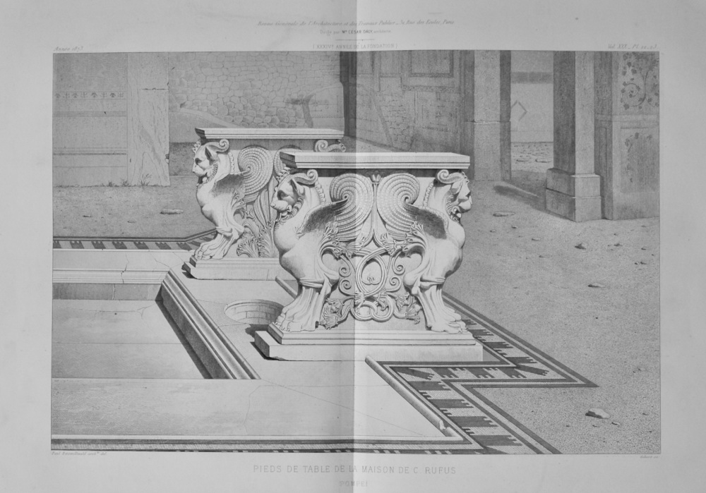 Pieds De Table De La Maison De C. Rufus.  Pompei.  1873.
