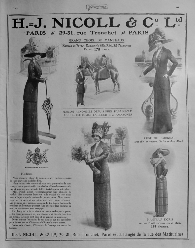 H. J. Nicoll & Co. Ltd.  Paris 1912.