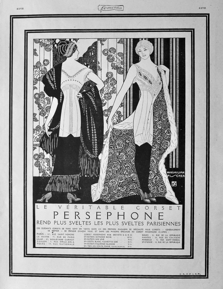 Persephone. (Le Veritable Corset)  1912.
