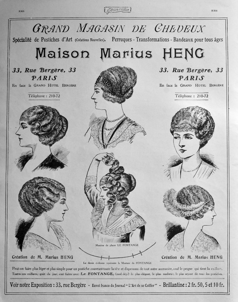 Maison Marius Heng.  (Hair Salon). Paris. 1912.