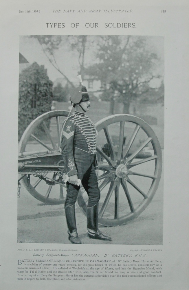 Sergeant-Major Christopher Carnaghan, "D" Battery, R.H.A.  1896.
