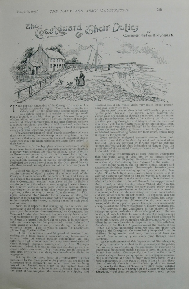 The Coastguard and their Duties.  1896.