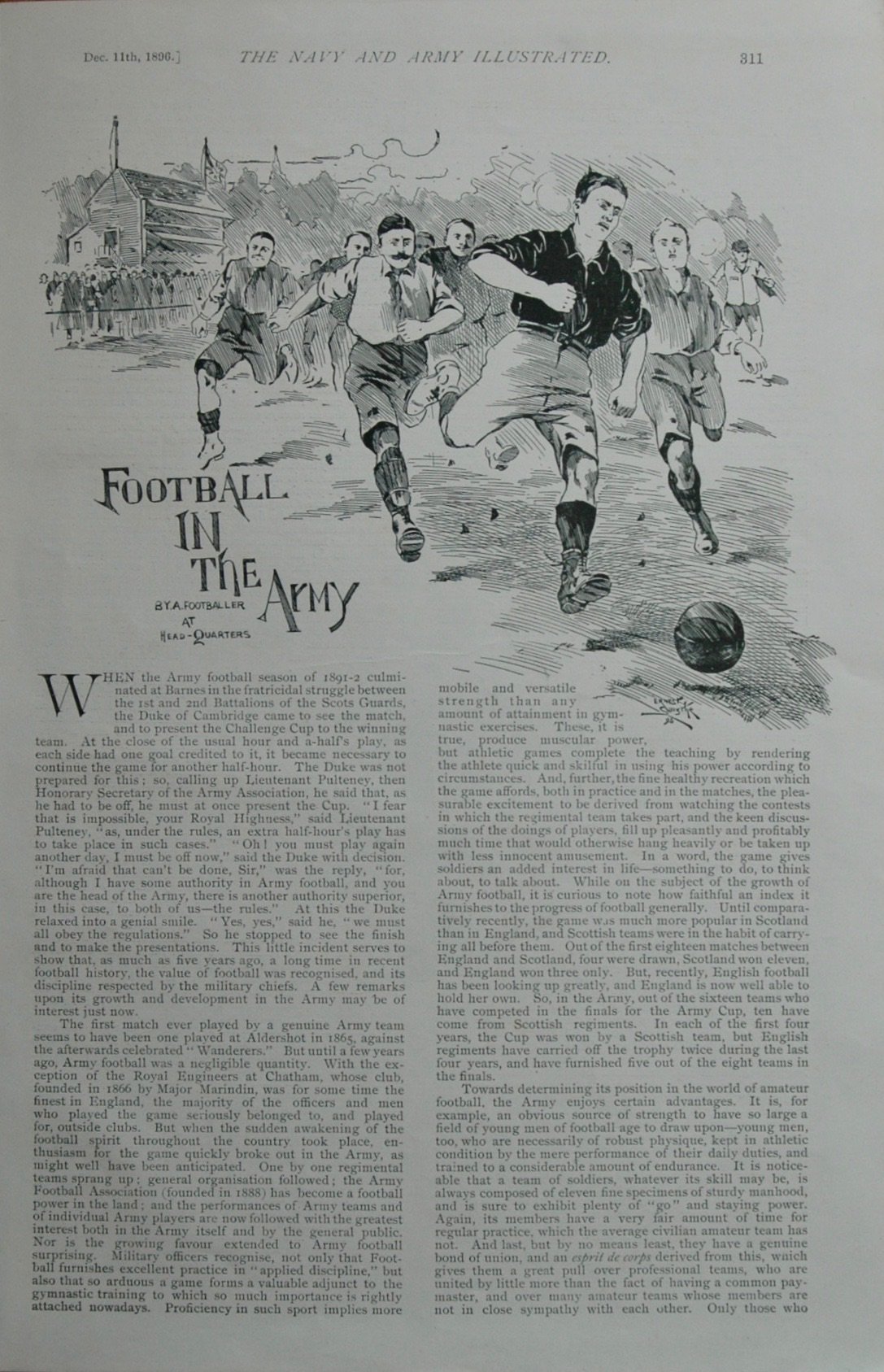 Football in the Army. 1896.