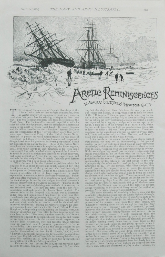 "Artic Reminiscences."  Written by Admiral Sir R. Vesey Hamilton, G.C.B.