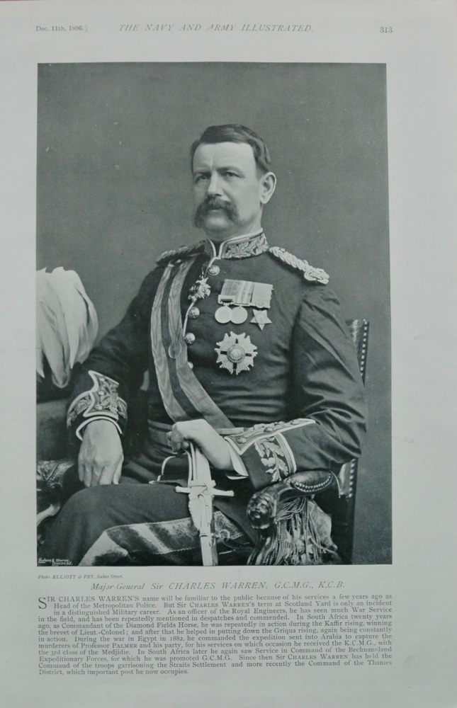 Major-General Sir Charles Warren, G.C.M.G., K.C.B.  1896.