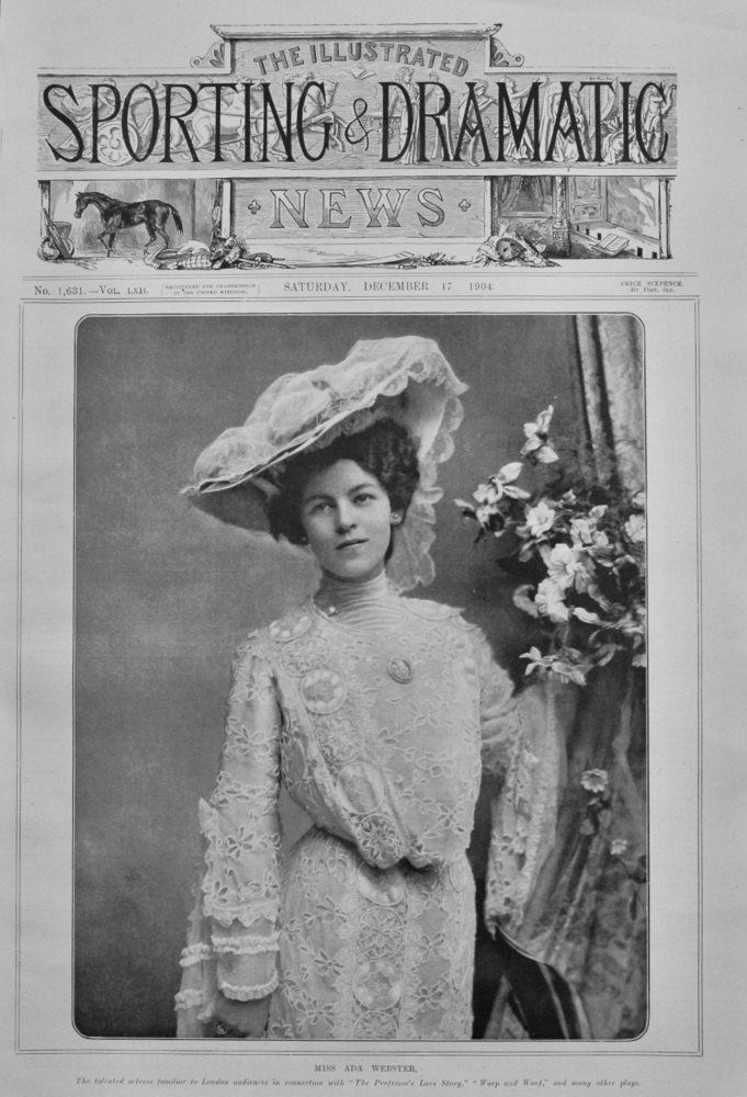 Miss Ada Webster. (Front Page)  1904.