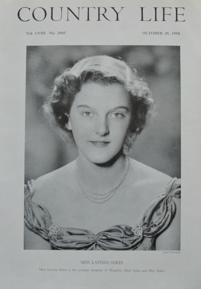 Miss Lavinia Sykes.  (Front Page)  1950.