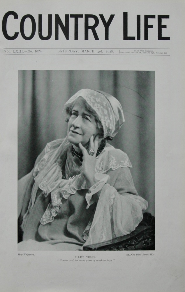 Ellen Terry. (Front Page)  1928.