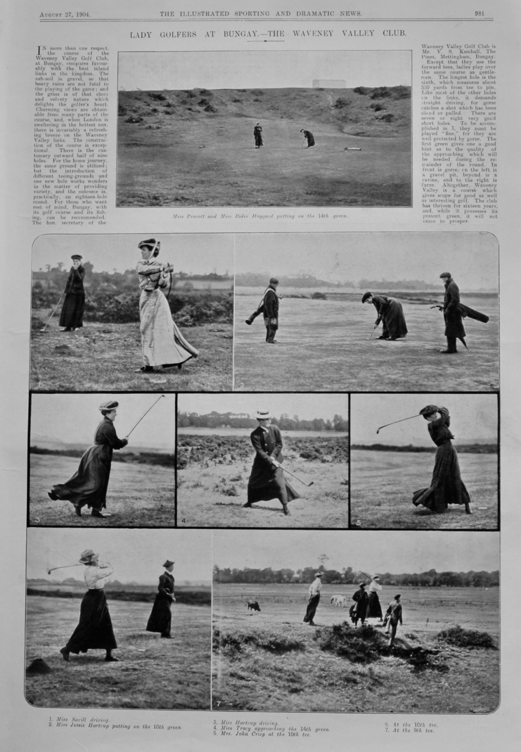 Lady Golfers at Bungay.- The Waveney Valley Club.  1904.