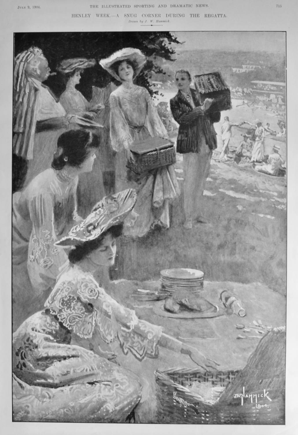 Henley Week.- A Snug Corner During the Regatta. 1904.