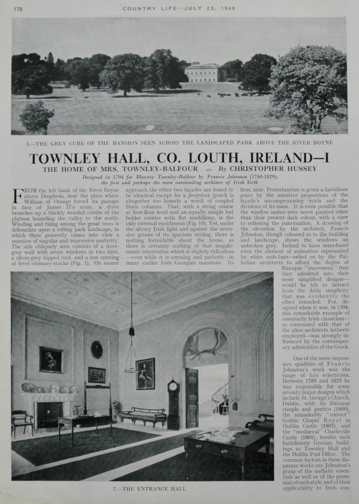 Townley Hall, Co. Louth, Ireland.  1948.