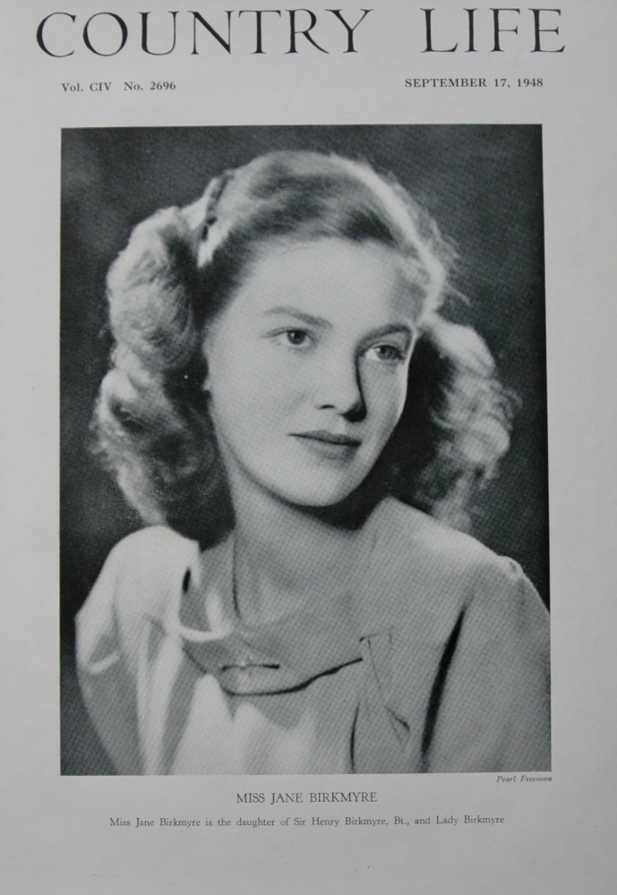 Miss Jane Birkmyre. (Front Page)  1948.