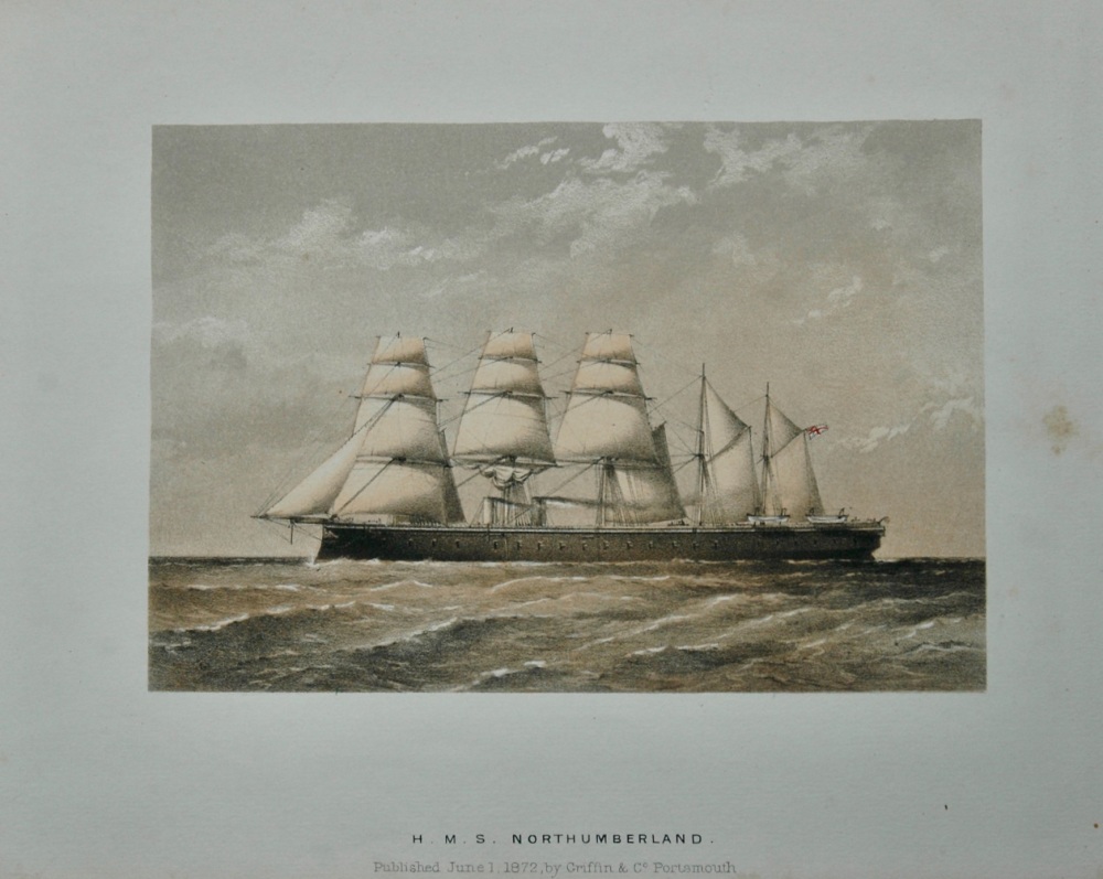 H. M. S. Northumberland.  (Colour Lithograph)  1873.