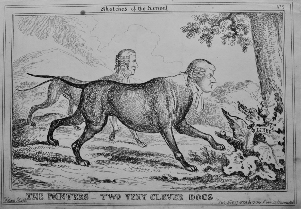 Sketches of the Kennel : The Pointers_Two Very Clever Dogs.  1838c.