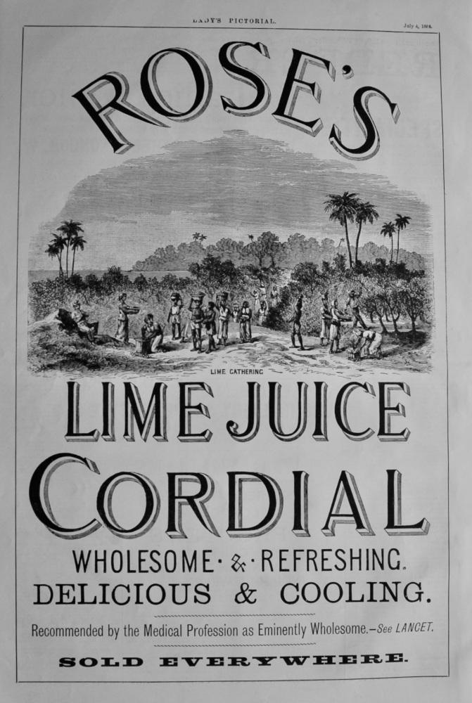 Rose's Lime Juice Cordial. 1885.