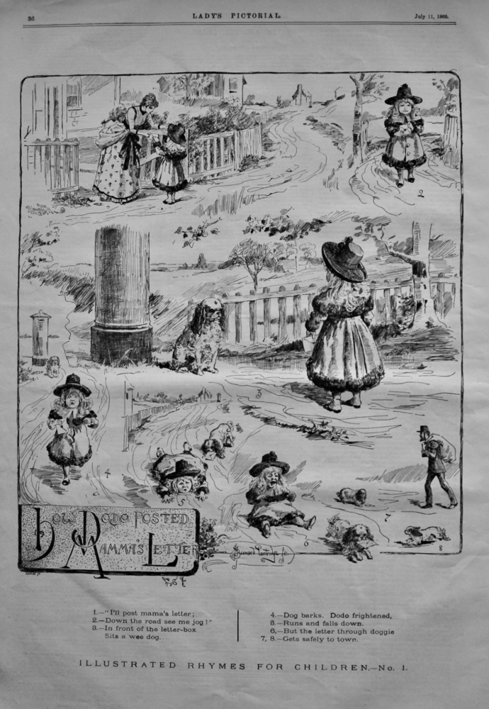 Illustrated Rhymes for Children.- No. 1. (How Dodo Posted Mamma's Letter). 1885.