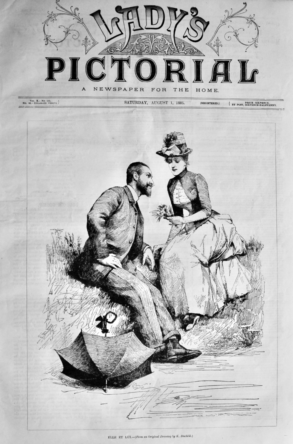 Elle Et Lui. - (From an Original Drawing by K. Stuchlik.)  1858.