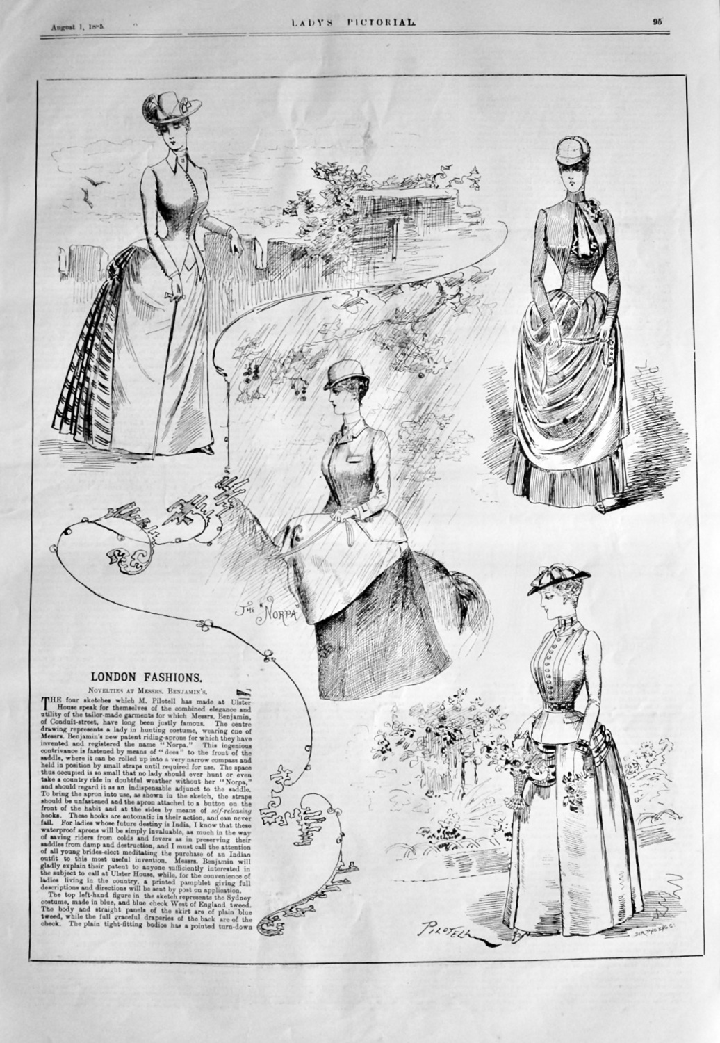 London Fashions. (Drawings by Pilotell). 1885.